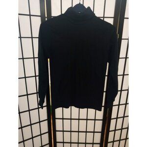L.L. Bean Shirt Black Turtle Neck Long Sleeve Size Medium Stretch Pullover